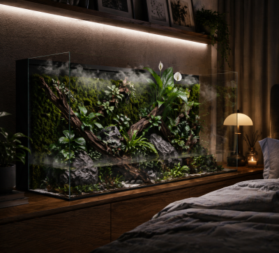 DECONATURE Cascade 90S Аквариум с интегрированной фитостеной (W90хD45х45H)